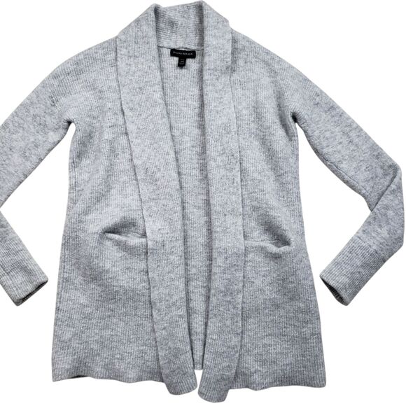 Banana Republic Wool Alpaca Cardigan Sweater Womens Petite XS PXS Gray Open - Picture 2 of 8